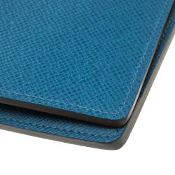 Pre Owned Louis Vuitton Blue Taiga Leather Bifold Wallet
