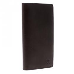 Pre Owned محفظة مفكرة لوي فيتون جلد بنية داكنة