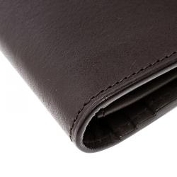 Pre Owned محفظة مفكرة لوي فيتون جلد بنية داكنة