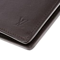 Pre Owned محفظة مفكرة لوي فيتون جلد بنية داكنة