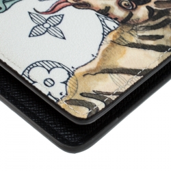 Pre Owned Louis Vuitton White Monogram Savane Canvas Chapman Brothers Multiple Bifold Wallet