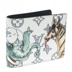 Pre Owned Louis Vuitton White Monogram Savane Canvas Chapman Brothers Multiple Bifold Wallet