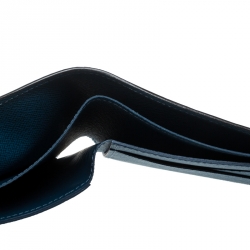 Pre Owned Louis Vuitton Cyan Epi Leather Multiple Bifold Wallet