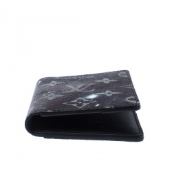 مملوكة مسبقًا محفظة لوي فيتون غالاكسي متعددة طية مزدوجة كانفاس مونوغرامي رصاصي