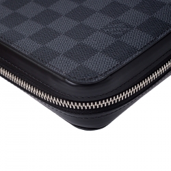 Pre Owned Louis Vuitton Damier Graphite Canvas Zippy XL Wallet