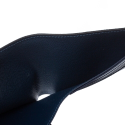 Pre Owned Louis Vuitton Blue Taiga Leather Multiple Wallet