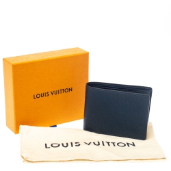 Pre Owned Louis Vuitton Blue Taiga Leather Multiple Wallet