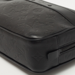 Pre Owned Louis Vuitton Black Monogram Leather Toiletry Pouch GM