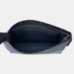 Pre Owned Louis Vuitton x Yayoi Kusama Black Monogram Eclipse Canvas Pochette Voyage Clutch Bag