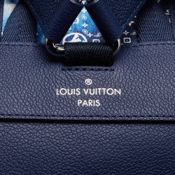 Pre Owned Louis Vuitton Blue Bandana Canvas Limited Edition Christopher MM Backpack