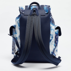 Pre Owned Louis Vuitton Blue Bandana Canvas Limited Edition Christopher MM Backpack