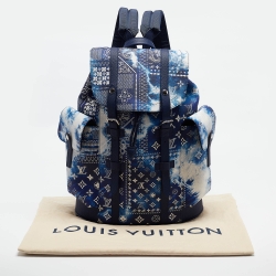 Pre Owned Louis Vuitton Blue Bandana Canvas Limited Edition Christopher MM Backpack