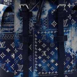 Pre Owned Louis Vuitton Blue Bandana Canvas Limited Edition Christopher MM Backpack