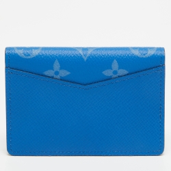Pre Owned Louis Vuitton Agave Blue Monogram Canvas Pocket Organizer