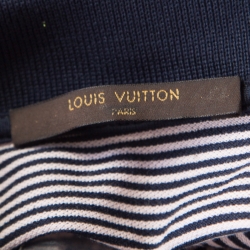 مملوكة مسبقًا Louis Vuitton Navy Blue and White Horizontal Striped Polo T-Shirt S