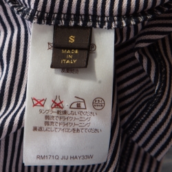 مملوكة مسبقًا Louis Vuitton Navy Blue and White Horizontal Striped Polo T-Shirt S