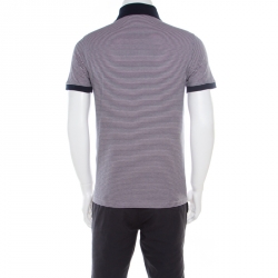 مملوكة مسبقًا Louis Vuitton Navy Blue and White Horizontal Striped Polo T-Shirt S