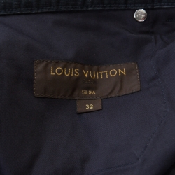 Pre Owned Louis Vuitton Indigo Corduroy Slim Fit Denim Pants M