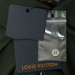 Louis Vuitton Dark Green Cotton Logo Embroidered Polo T-Shirt XS