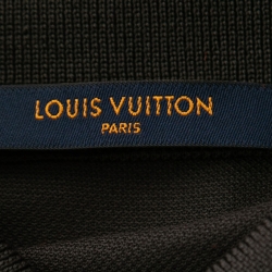 Louis Vuitton Dark Grey Cotton Logo Embroidered Polo T-Shirt XS