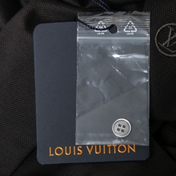 Louis Vuitton Dark Grey Cotton Logo Embroidered Polo T-Shirt XS