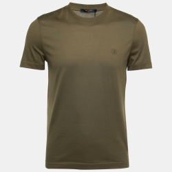 Louis Vuitton Military Green Cotton Damier Pocket Crewneck T-Shirt