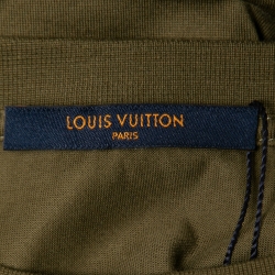Louis Vuitton Olive Green Logo-Embroidered Cotton T-Shirt S