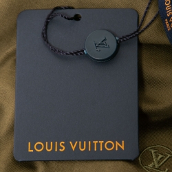 Louis Vuitton Olive Green Logo-Embroidered Cotton T-Shirt S