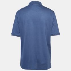 Louis Vuitton Blue Cotton Pique Polo T-Shirt 4XL