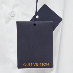 Pre Owned Louis Vuitton White Printed Cotton Short Sleeve Shirt XL