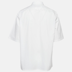 Pre Owned Louis Vuitton White Printed Cotton Short Sleeve Shirt XL