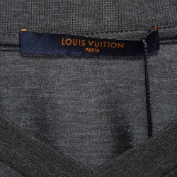 Louis Vuitton Grey Cotton V-Neck T-Shirt XS