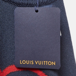 Louis Vuitton Navy Blue Heart Intarsia Wool Sweater L