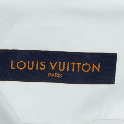 Pre Owned Louis Vuitton White Printed Cotton Shirt L
