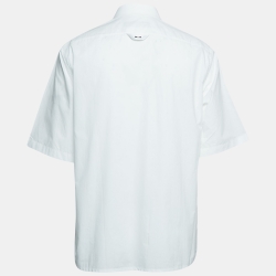 Pre Owned Louis Vuitton White Printed Cotton Shirt L