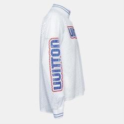 Pre Owned Louis Vuitton White LV Graphic Mesh Long Sleeve T-Shirt L