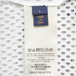 Pre Owned Louis Vuitton White LV Graphic Mesh Long Sleeve T-Shirt L