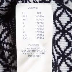 Pre Owned Louis Vuitton Navy Blue Monogram Patterned Knit Hoodie XXL