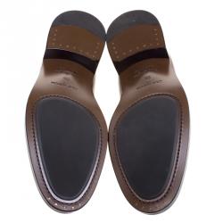 مملوكة مسبقًا حذاء ديربي لوي فيتون جلد بروغي بني برباط مقاس 44