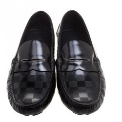 Pre Owned حذاء لوفرز لوي فيتون بيني نقش دامييه أسود مقاس 42