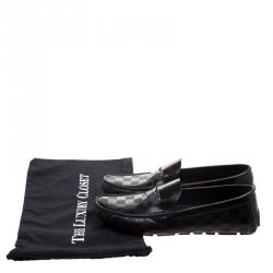 Pre Owned حذاء لوفرز لوي فيتون بيني نقش دامييه أسود مقاس 42