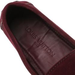 Pre Owned حذاء لوفرز لوي فيتون مونت كارلو سويدي أحمر غارنت مقاس 43.5