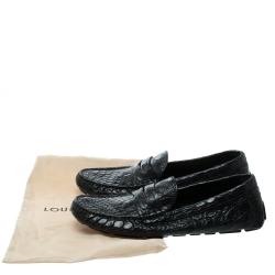 حذاء لوفرز لوي فيتون بيني جلد تمساح مارين مقاس 44