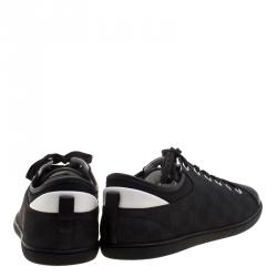 مملوكة مسبقًا حذاء رياضي لوي فيتون قماش دامييه غرافايت وجلد عنق منخفض مقاس 43.5