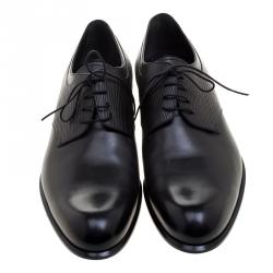 Pre Owned Louis Vuitton Black Leather Greenwich Derby Size 44
