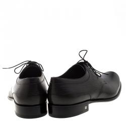 Pre Owned Louis Vuitton Black Leather Greenwich Derby Size 44