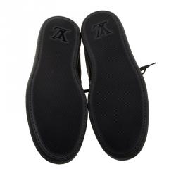 Pre Owned Louis Vuitton Damier Graphite Nylon and Leather Baseball Low Top Sneakers Size 43.5