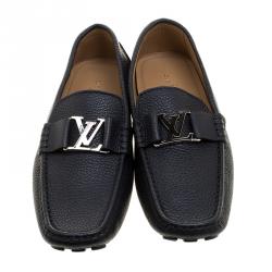 مملوكة مسبقًا Louis Vuitton Dark Blue Leather Monte Carlo Loafers Size 43