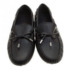 Pre Owned حذاء لوفرز لوي فيتون غلوريا جلد ايبي أسود مقاس 42