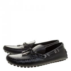 Pre Owned حذاء لوفرز لوي فيتون غلوريا جلد ايبي أسود مقاس 42